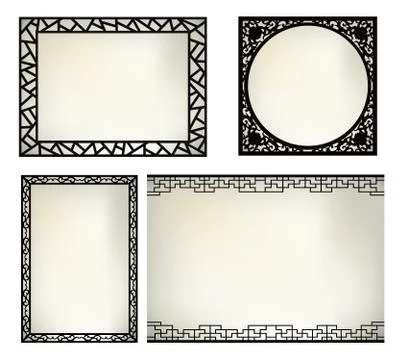 Asian frame Stock Illustration