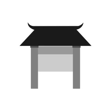 Asian Front Gate Entrance Vector Illustration Graphic Stock Illustration