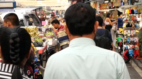 Asian Fruit vendors Stock Footage 117059913