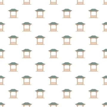 Asian gazebo pattern representing traditional oriental architecture backgroun イラスト素材