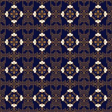 Asian geometric background seamless pattern vector. Stock Illustration
