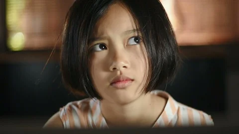 Asian girl using computer laptop at home for education. Stock Footage 99890638