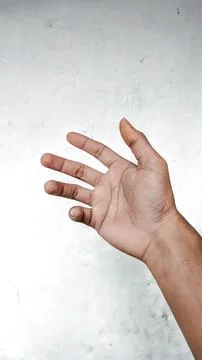Asian hands on white background Stock Photos