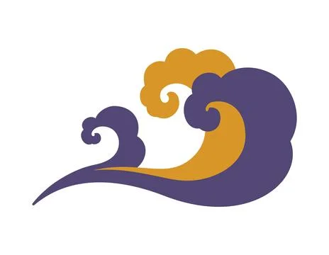 Asian Japanese cloud design element, kumo pattern Stock Illustration