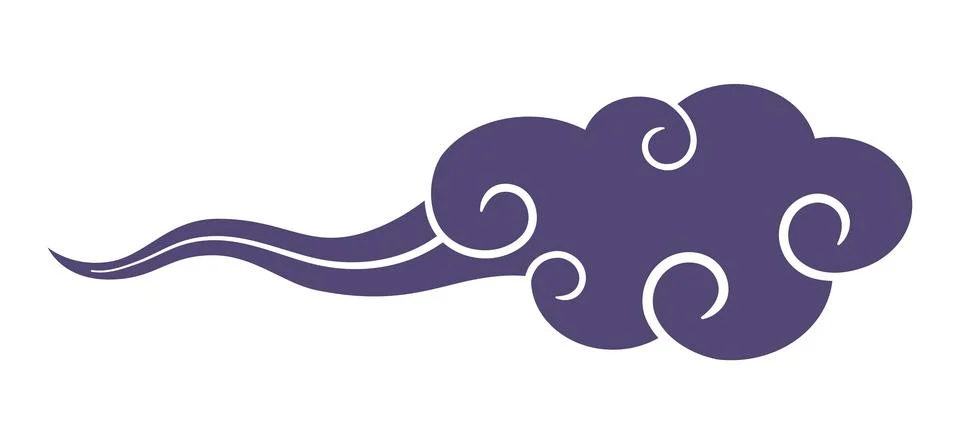 Asian Japanese cloud design element, kumo ornament Stock Illustration