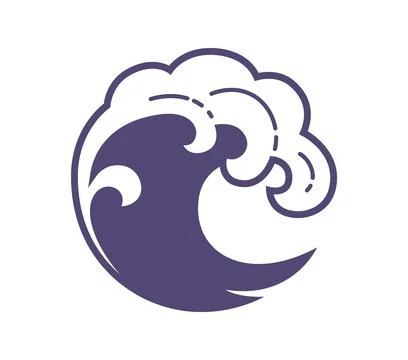 Asian Japanese wave design element, water ornament Stock Illustration