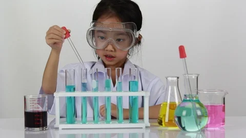 Asian junior scientist researching at laboratory Stock Footage 112899764