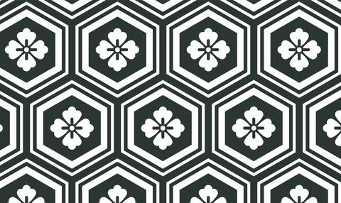 Asian kikko seamless pattern as turtle hexagons. Stock Illustration