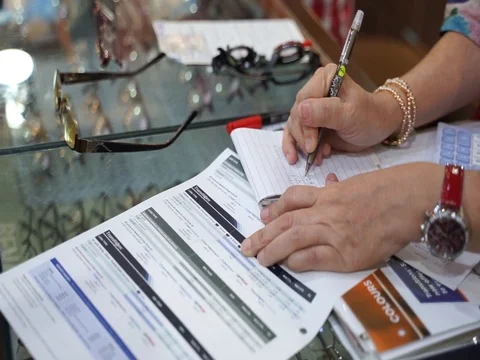 Asian lady on work Stock Footage 103892801
