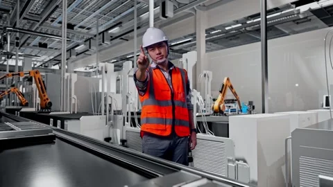 Asian Male Engineer Thinking About Something, Battery Factory Stock Footage 314935285