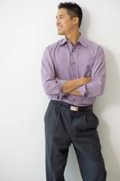 Asian man with arms crossed Stock Photos