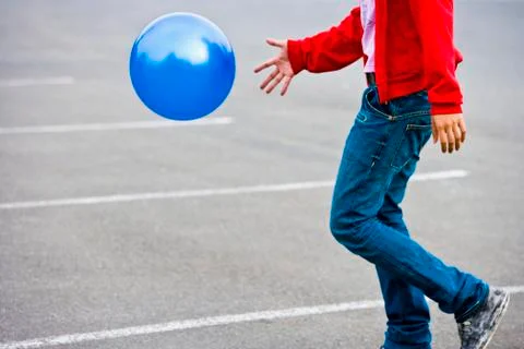 Asian man bouncing ball Stock Photos