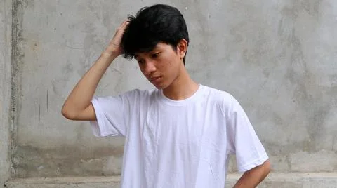 Asian man is dizzy 写真素材