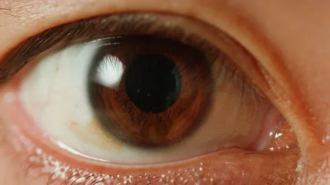 Asian man eye close-up. Brown eyes of Korean young guy. Teenager looking in Stock Footage 171990481