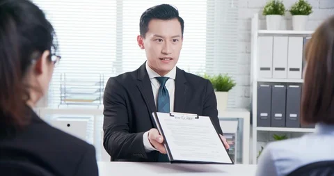 Asian man in job interview Stock Footage 108698095