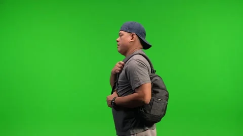 Asian Man With Messenger Bag Stock Footage 252254375