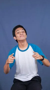 Asian man pointing to camera Stock Photos