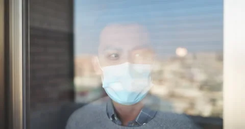 Asian man is self quarantine Stock Footage 145122289