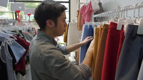 Asian Man Shopping Stock Footage 103356924