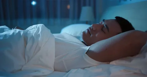 Asian man sleep well Stock Footage 132467279