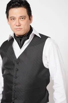 Asian man in tango outfit Stock Photos