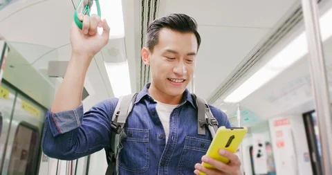 Asian man use smartphone Stock Footage 119659060