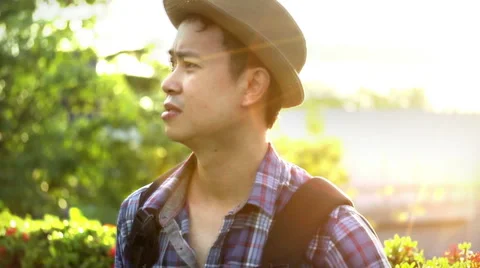 Asian man using smartphone Stock Footage 55923730