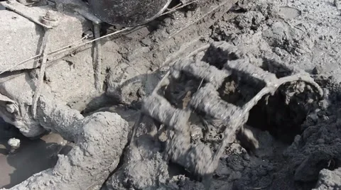 Asian man using soil compacto Stock Footage 49699407