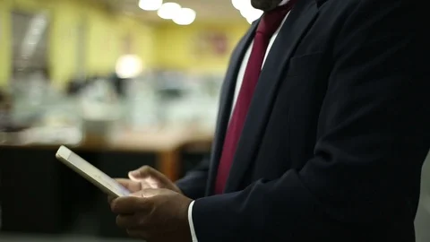 Asian Man Using Tablet in Office Stock Footage 122542015