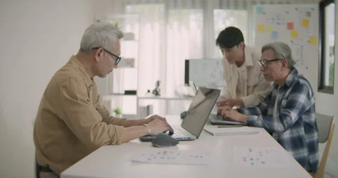 Asian Men Tech Team Working on Coding Project at Home Office. Stock Footage 308156832