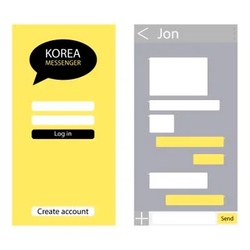 Asian messenger interface with chatting Stock Illustration