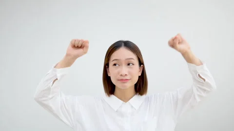 Asian Millennials are having fun and dancing with a carefree smile Stock Footage 172053500