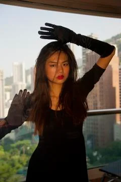 Asian Model posing various Stock Photos