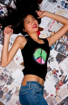 Asian Model posing various Stock Photos