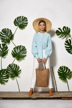 Asian model in studio Stock-Fotos