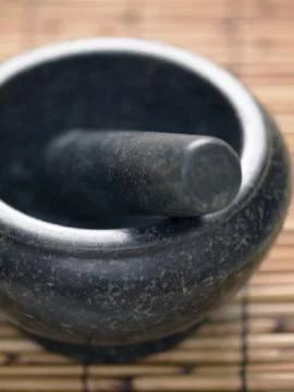 Asian mortar and pestle Stock Photos