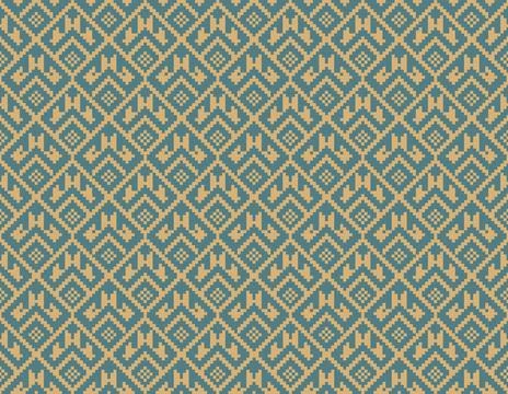Asian mosaic arabesque seamless pattern. Abstract floral ornamental texture Stock Illustration