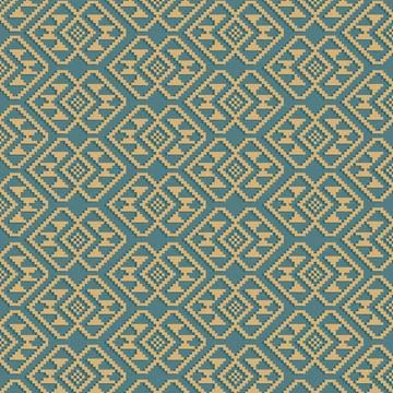 Asian mosaic arabesque seamless pattern. Abstract floral ornamental texture.. Stock Illustration