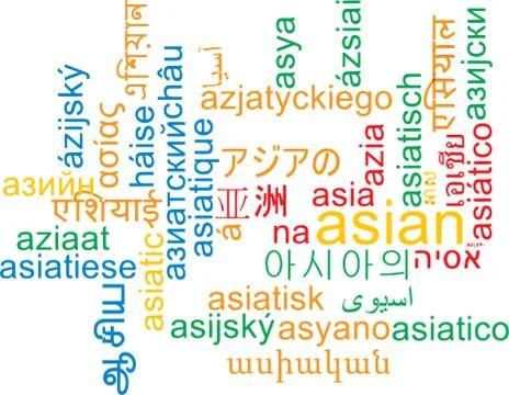 Asian multilanguage wordcloud background concept Stock Illustration