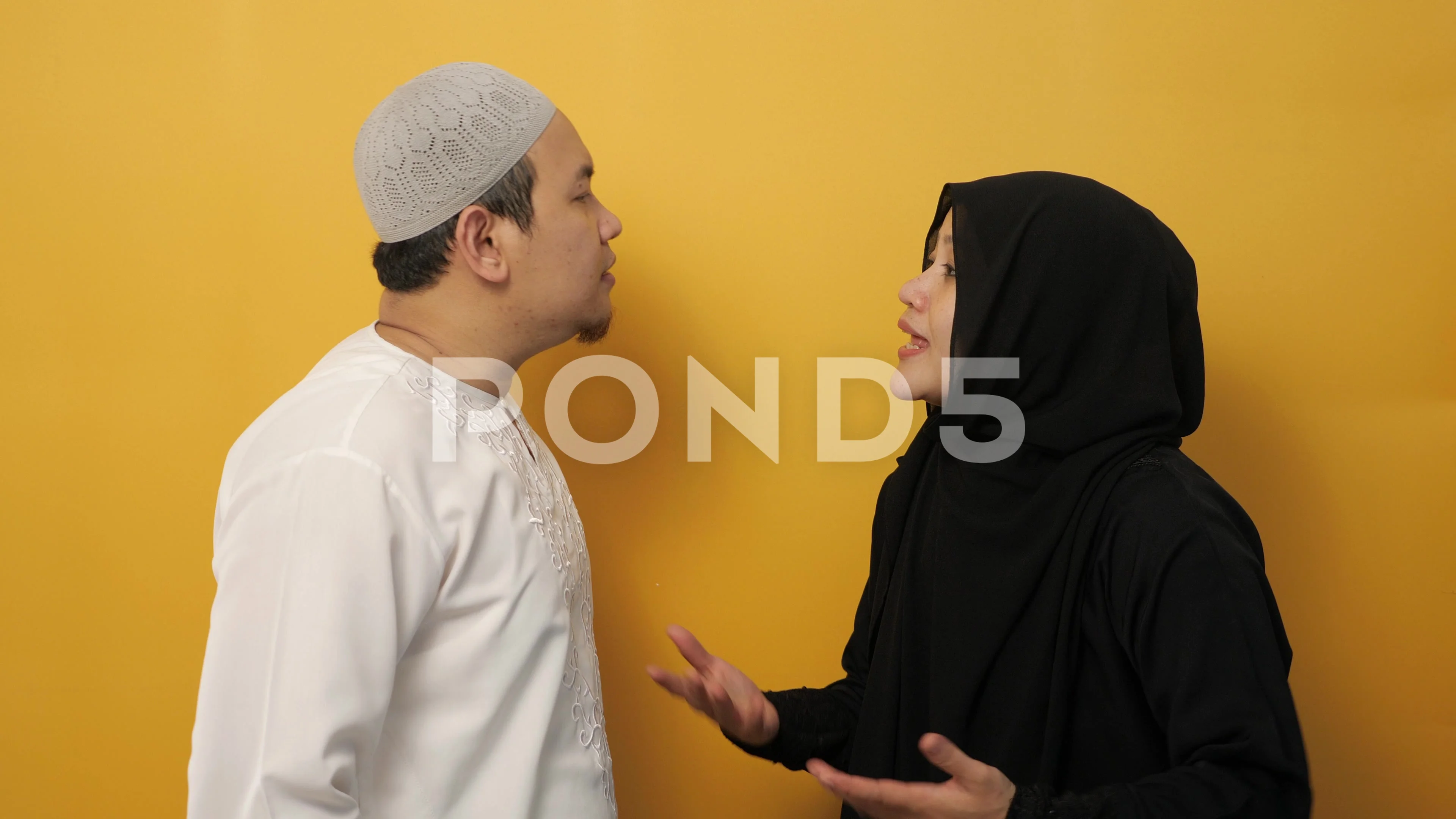Asian muslim couple husband and wife hav... | Stock Video | Pond5