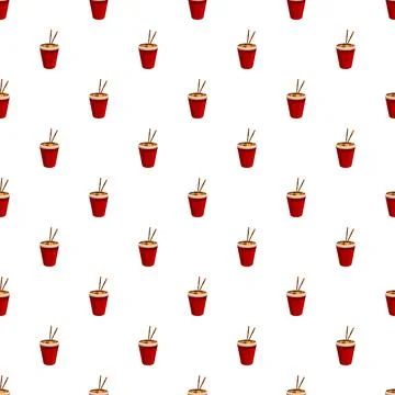 Asian noodles takeout seamless pattern background Stock Illustration