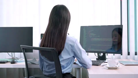 Asian Outsource Software engineer Developer Team Working Stock Footage 144203968