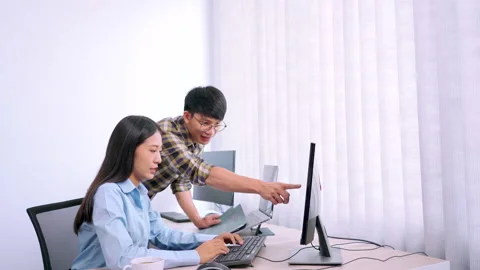 Asian Outsource Software engineer Developer Team Working Stock Footage 144204157