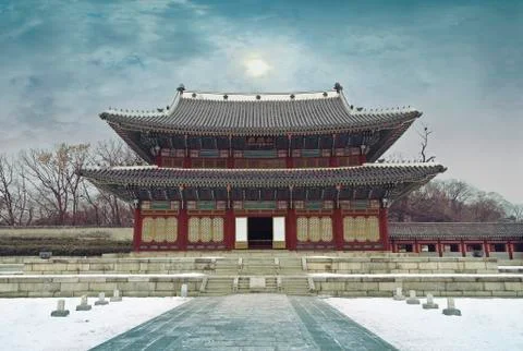 Asian Palace_Dramatic Sky Stock Photos