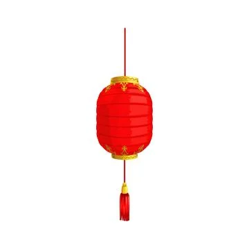 Asian paper lamp isolate red oriental lantern icon Stock Illustration
