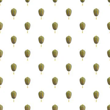 Asian paper lanterns pattern repeating on white background Stock Illustration