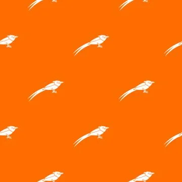 Asian paradise flycatcher pattern seamless Stock Illustration