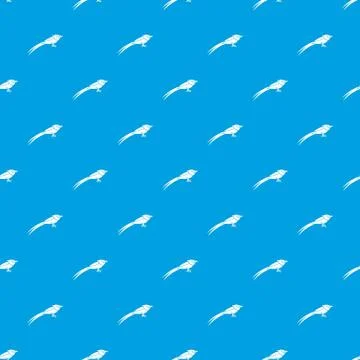 Asian paradise flycatcher pattern seamless blue Stock Illustration