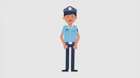 Asian Policeman Angry Stock Footage 205043229