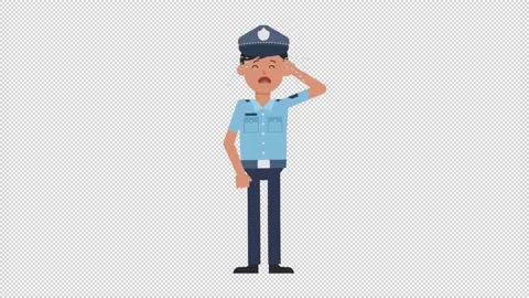 Asian Policeman Crying Video stock 205043382